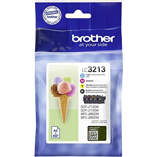 BROTHER Value Pack BK/C/M/Y Med Security tag LC3213VALDR Noir/Cyan/Magenta/Jaune