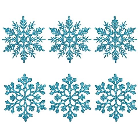 Adornos de Copos de Nieve de Plástico con Brillo de Navidad Cover