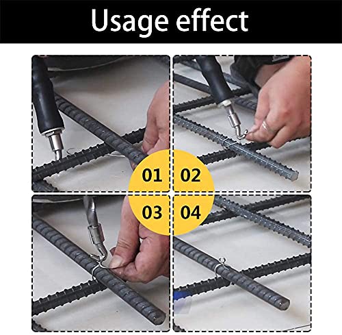 2 Stück Rebar wire twister, Semi-Automatischer Rebar Tie Draht Twister, Bewehrungsdraht Twister Hook Tie Wire Twister Bohrzubehör,für Drilldraht, Rödeldraht & Bindedraht (gebogen und gerader Haken)