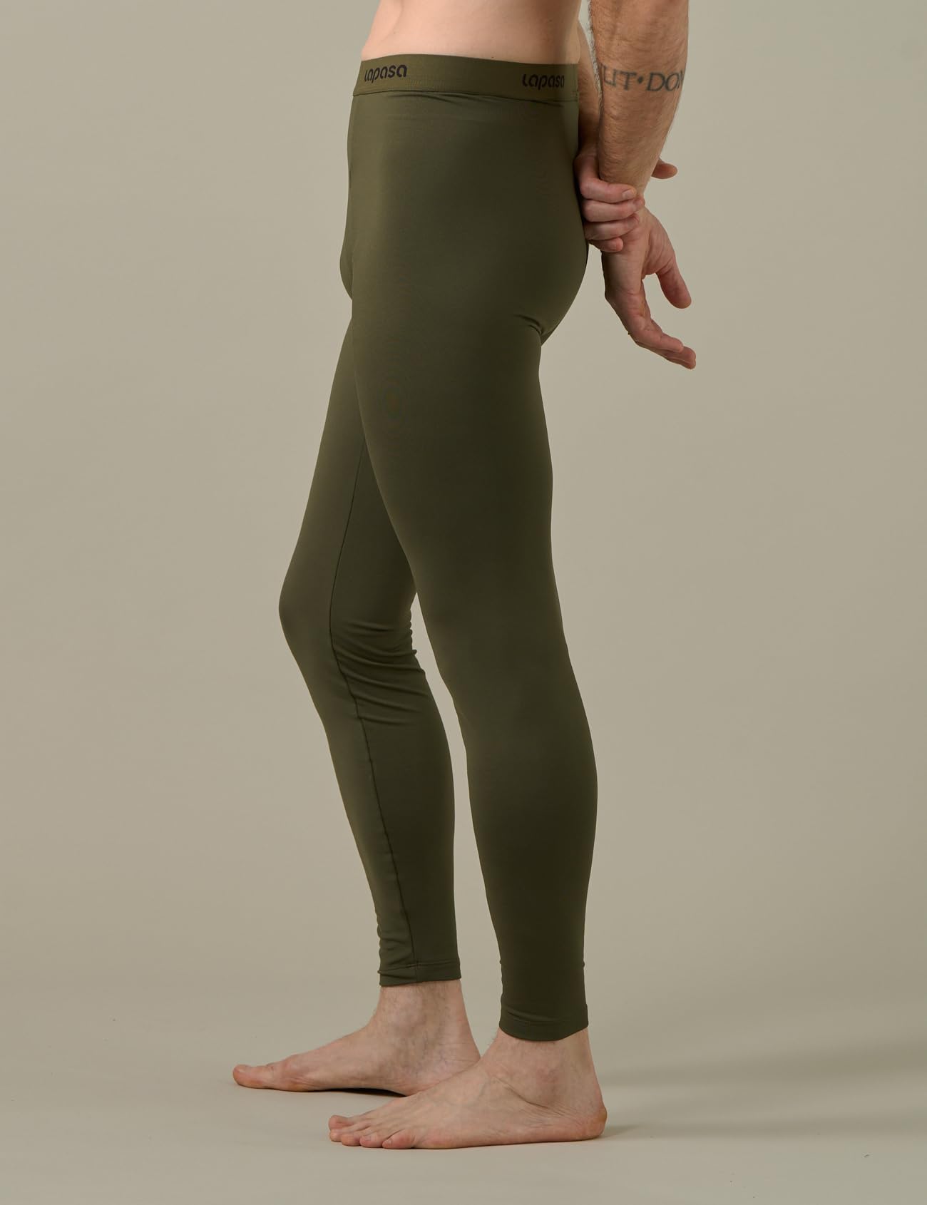 LAPASA Pacco da 2 o 1 Calzamaglie Termica Uomo Fodera in Pile Medio/Pesante Pantaloni Termici Sportivi Strato Base Biancheria Intima Leggings Caldi M10/M25/M56