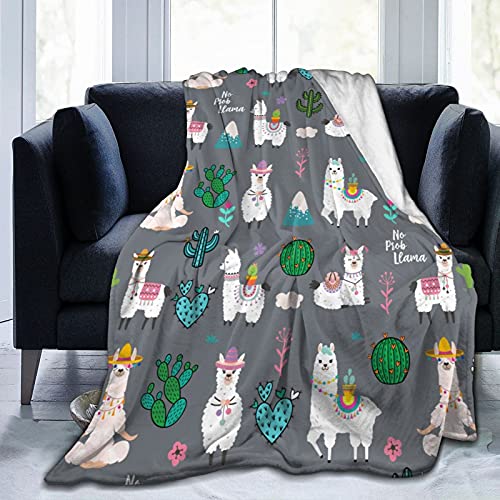 Wizfuyq HMT001 Llama Alpaca Soft Warm Throw Blanket Lightweight Flannel Fleece Bed Blanket Gift cover