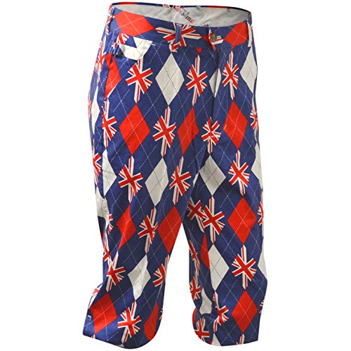 Royal & Awesome Men's Golf Knickers, Trew Brit, 36" Waist-91 cm