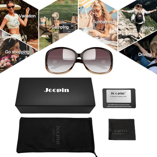 Image of Joopin Oversized Sunglasses for Women Stylish Big Rectangle Polarized UV Protection Ladies Goggles