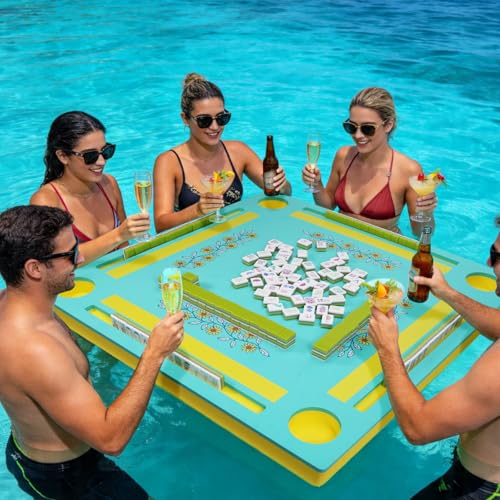 Mesa flotante doble cara para Mahjong y juegos de piscina miniatura 4