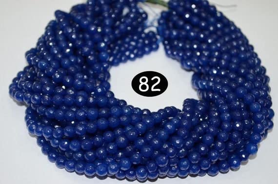 Quartz zed bleu foncé LKBEADS perles rondes facettées 6mm pour création de bijoux