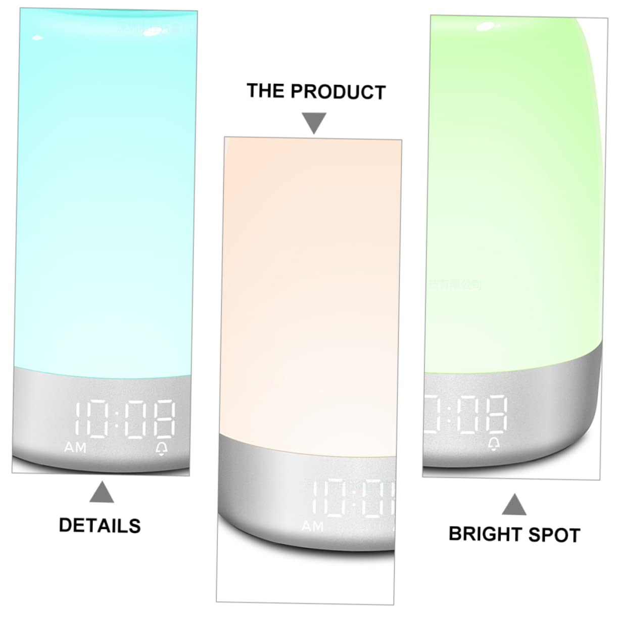 ORFOFE Veilleuse Tactile Contrôle Tactile LED Réveil et Minuterie et Intensité Réglable Lampe de Chevet Blanche en Abs Chambre