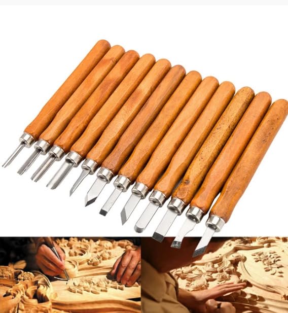 12pcs Hand Wood Carving Chisels Knife Tool for Basic Woodcut Working Tools