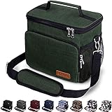 Insulated Lunch Bag for Women/Men - Reusable Lunch Box for Office Work School Picnic Beach - Leakproof Cooler Tote Bag Freezable Lunch Bag with Adjustable Shoulder Strap for Kids/Adult - Flamingo