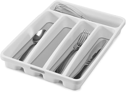 Madesmart Classic Mini bandeja de cubiertos - Blanco y clásico Mini bandeja de utensilios - Blanco  Colección clásica  2 compartimentos  Organizador