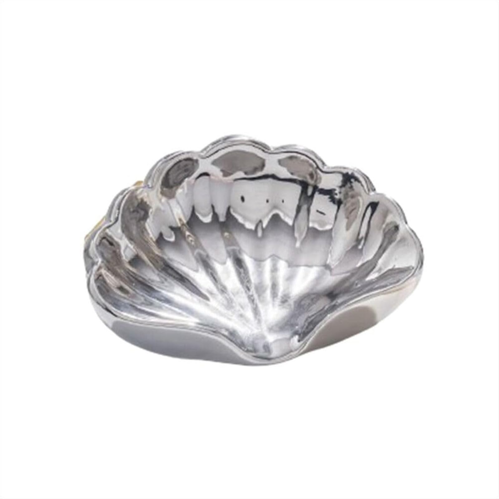 Qyleee Silver Holder For Shower Nonslip Ceramic Drain Tray Home Bath Soap Dish Stand For Kitchen(Silver)