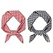 GERINLY Gingham Cotton Bandana Grid Head Scarf Plaid Face Cover 2 PCS Square Hair Tie Small Cowboy Neckerchief Hanky (Red&BlackGingham)