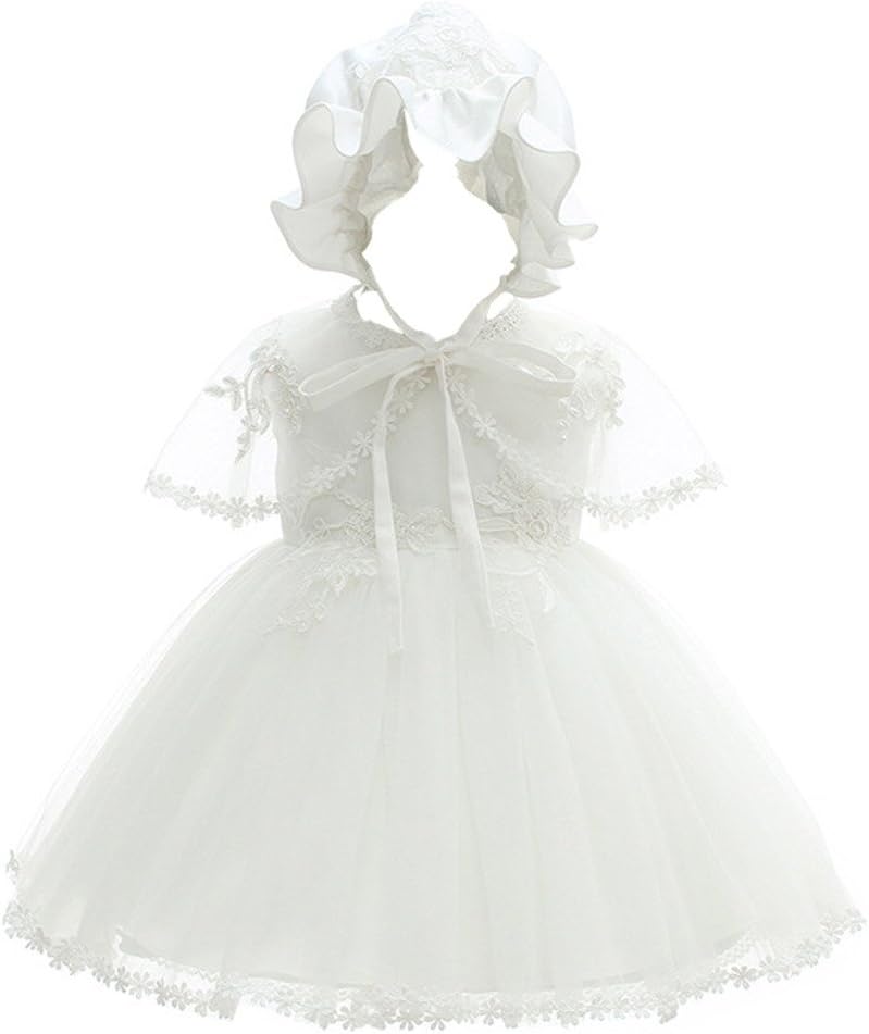 CoozyBaby Girl Christening Dress Princess Party Wedding Dress Baptism Growns Dresses 3Pcs Set