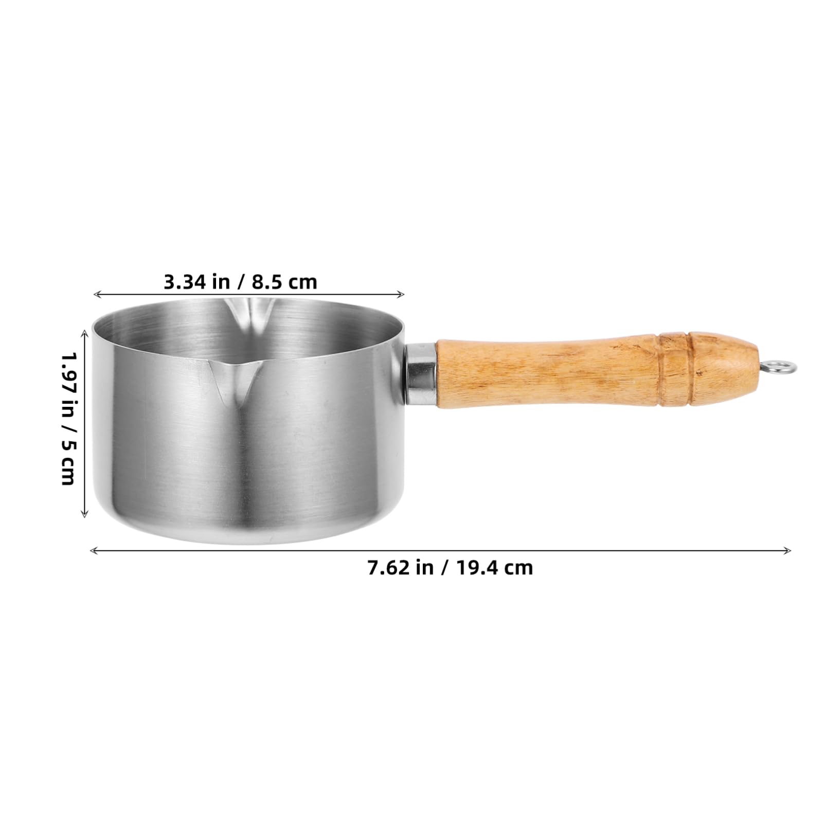 Alipis Mini Milk Warmer Pot Butter Warmer Dual Pouring Oil Pot Soup Warmer Pan with Wood Handle Cheese Melt Pot for Kitchen Tool 250ML, 1.00X1.00X1.00CM, N30UFKW83012394S