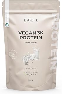 nutri+ Proteina in Polvere vegan 3k Gusto Neutro 83% di Proteine - Protein Powder Natural - Polvere proteica senza Lattosio - Isolato proteico