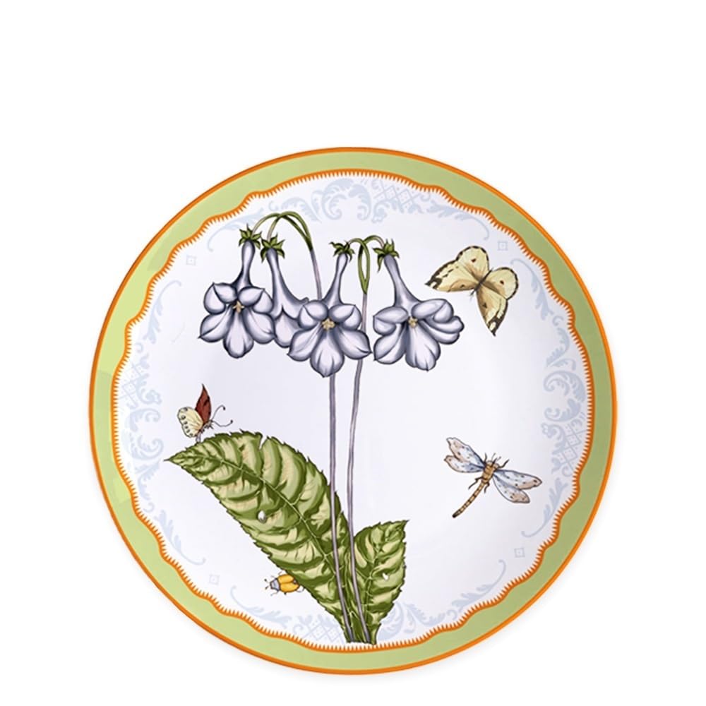 Talerze obiadowe porcelana kostna zastawa stołowa orchidea dzwonek kwiat trawa marszczona krawędź danie główne wesele uroczystość blat dekoracyjny talerz na poduszkę 4 szt. zestaw artykuły