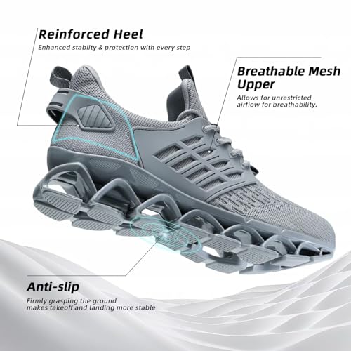 Image of Mens Slip on Walking Running Shoes Blade Tennis Casual Fashion Sneakers Comfort Non Slip Work Sport Athletic Trainer