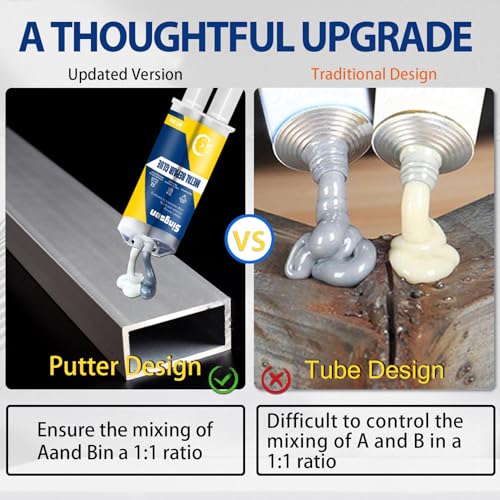 Image of Metal Repair Glue, 80g Metal Epoxy Glue Heavy Duty, High-Temp Resistant, Bonds Metals, Plastics, Stainless Steel & Aluminum Alloy for DIY Crafts & Repairs