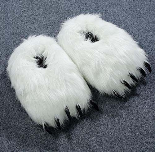 Ibeauti Fuzzy Bear Claw Slippers Animal Paw Polar Bear House Shoes for Women Teens Halloween Christmas Costume Party4