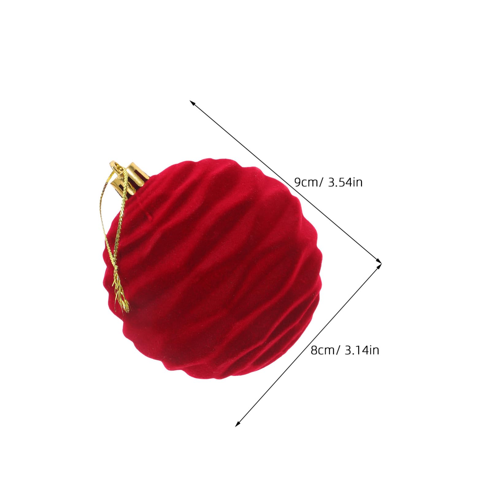 PartyKindom 12stücke Beflockte Christbaumkugeln Rot und Grün Dekorative Weihnachtsbaumkugeln als Hängekugeln für Weihnachtsdeko