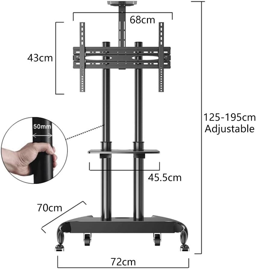 Soporte móvil para TV con ruedas y estantes miniatura 2
