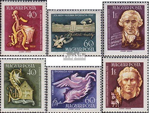 Prophila Collection Hungría 1618A-1623A (Completa.edición.) Usado 1959 Haydn y Schiller (Sellos para los coleccionistas) Música/Bailar
