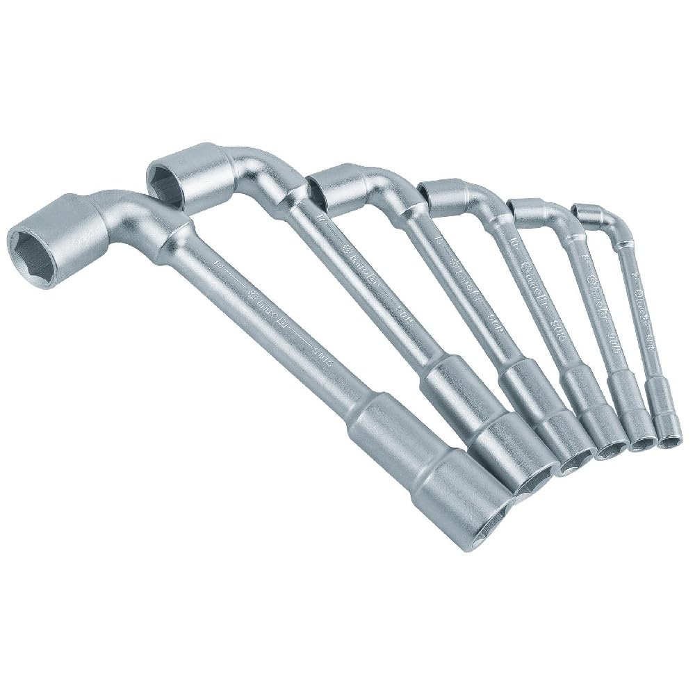 Jeu de Clés à Pipe Débouchées 6x6 Pans – 6 Pièces 7 à 19 mm – Acier Chrome-Vanadium Forgé – Clés Brochables Haute Précision - Résistance Supérieure