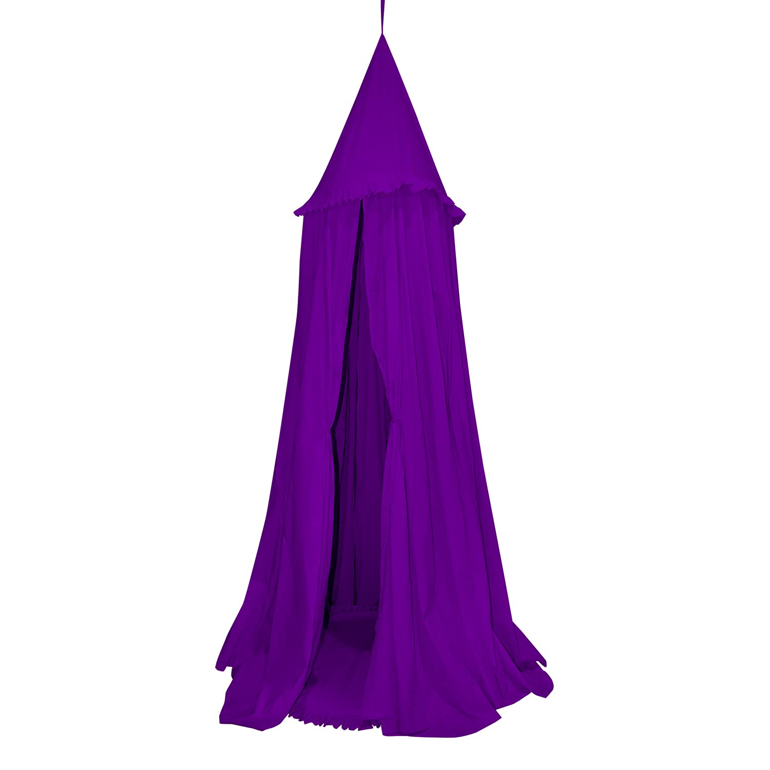 Next Day Art Teepee Play Tent for Kids Portable Foldable Flag House for Children Play Tents with Mat for Girl and Boy with Carry Case Canvas Playhouse Indoor and Outdoor with Baby Pillow Queen - Dark Purple