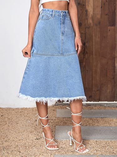 Image of KOTTY Women's Wrap Style Flowy Knee Length Skirt