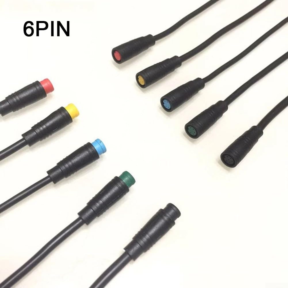 5Pair M8 6 Pin DC Bike Connettori Impermeabile Maschio Femmina 15cm Lunghezza Cavo Compatibile con Circuiti Elettrici