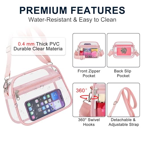 Image of Oraben Clear Bag for Stadium Events Clear Purse Stadium Bag Satchel Handbags for Sports Events Concerts Festivals | Stadium Approved