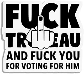 Middle Fingers Fuck Trudeau Freedom Over Fear Sticker Canadian Pride True North Mandate Truckers For Freedom Convoy 2022 Decal for Waterbottle Laptop Hardhat Bumper Window (2, 5.5x4.9inch)