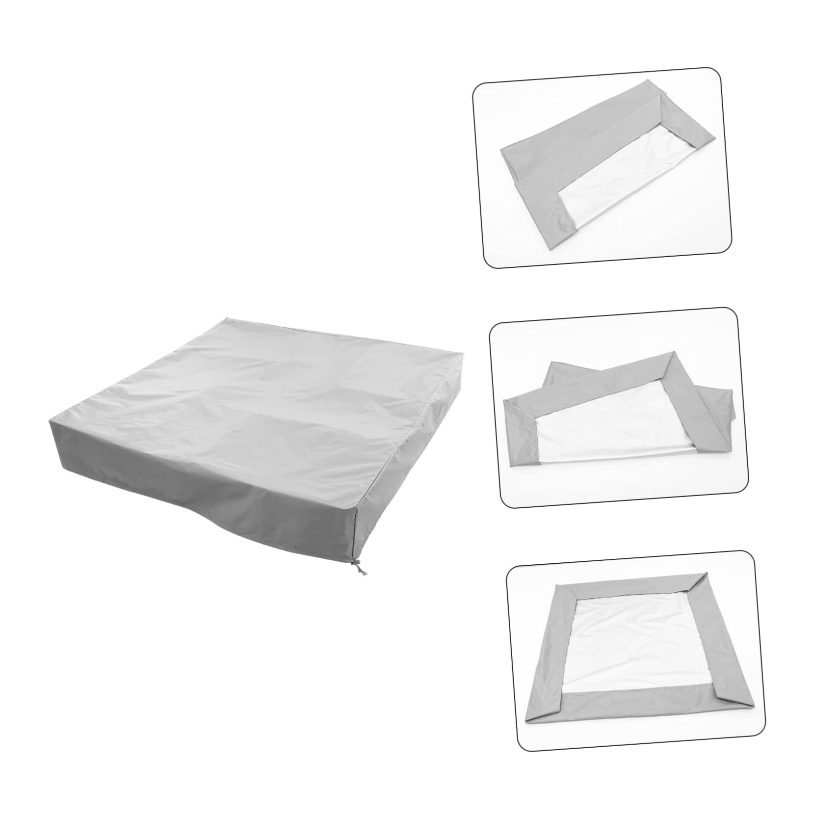 BESPORTBLE Cover Sandbox Canopy Sandbox Tarp Sandpit Canopy Sandlot Sandbox Protector Outdoor Bench Child Polyester Taffeta, 120X120X20CM, Grey