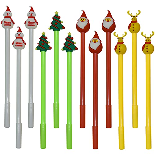 Maydahui 12 bolígrafos de gel navideños negro tinta miniatura 1