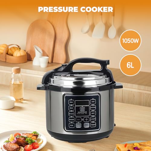 6L Autocuiseur Multifonction Numérique, Mijoteuse, Cuiseur à Riz, 1050W, Couvercle Et Corps En Acier Inoxydable, Autocuiseur Numérique électrique 10 En 1, Affichage LED (6L -) – Image 6