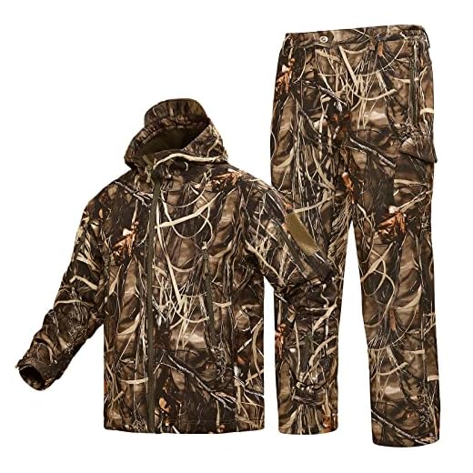 YEVHEV Quiet Hunting Clothes for Men Hunt Clothing Suit Gear Camouflage Hoodie Jacket and Pants Camo Coat Windproof