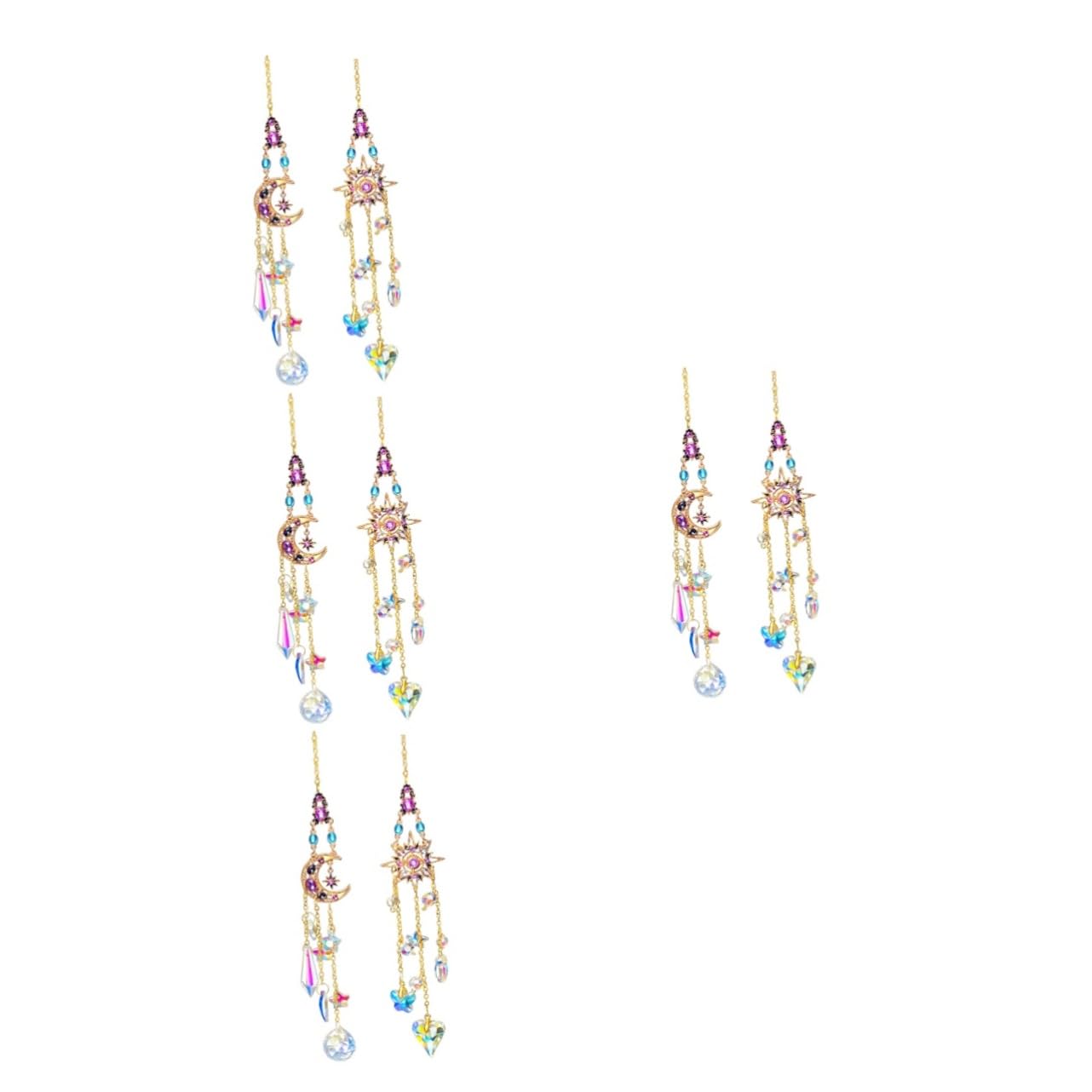 Cabilock 4 Set Di Ornamenti Di Cristallo Per Acchiappasole Decorazioni Per La Casa Pendenti in Cristallo Unico 2 Pezzi * 4