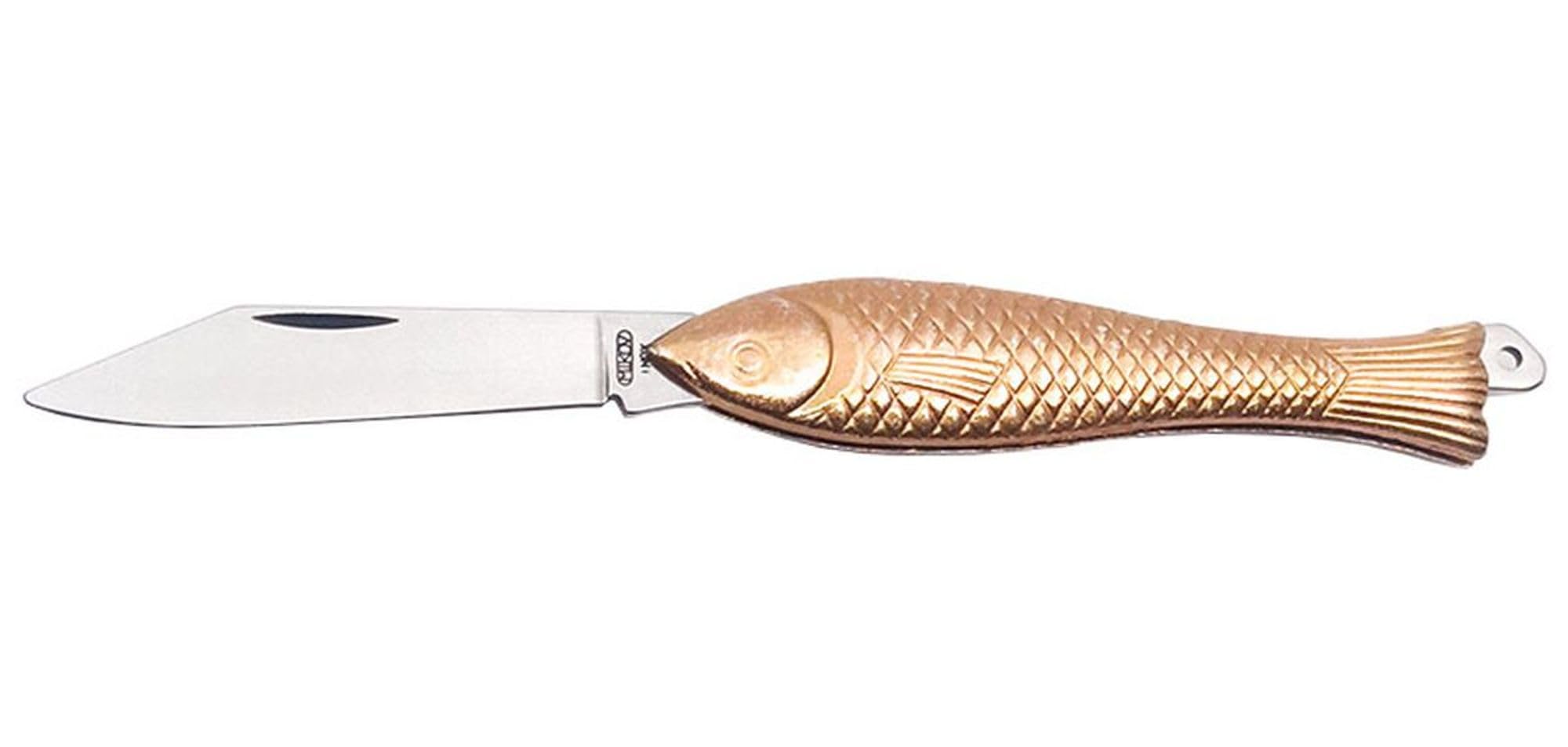 13 -NZn-1 ZL Rybicka Traditional Fish Pocket Knife Single 2-1/8 Inch Stainless Steel Blade Cast Zinc Handle Czech Republic