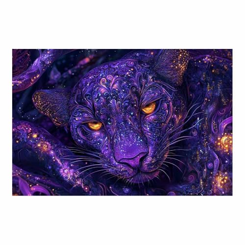 Impression sur toile léopard violette pour déco de salon chic