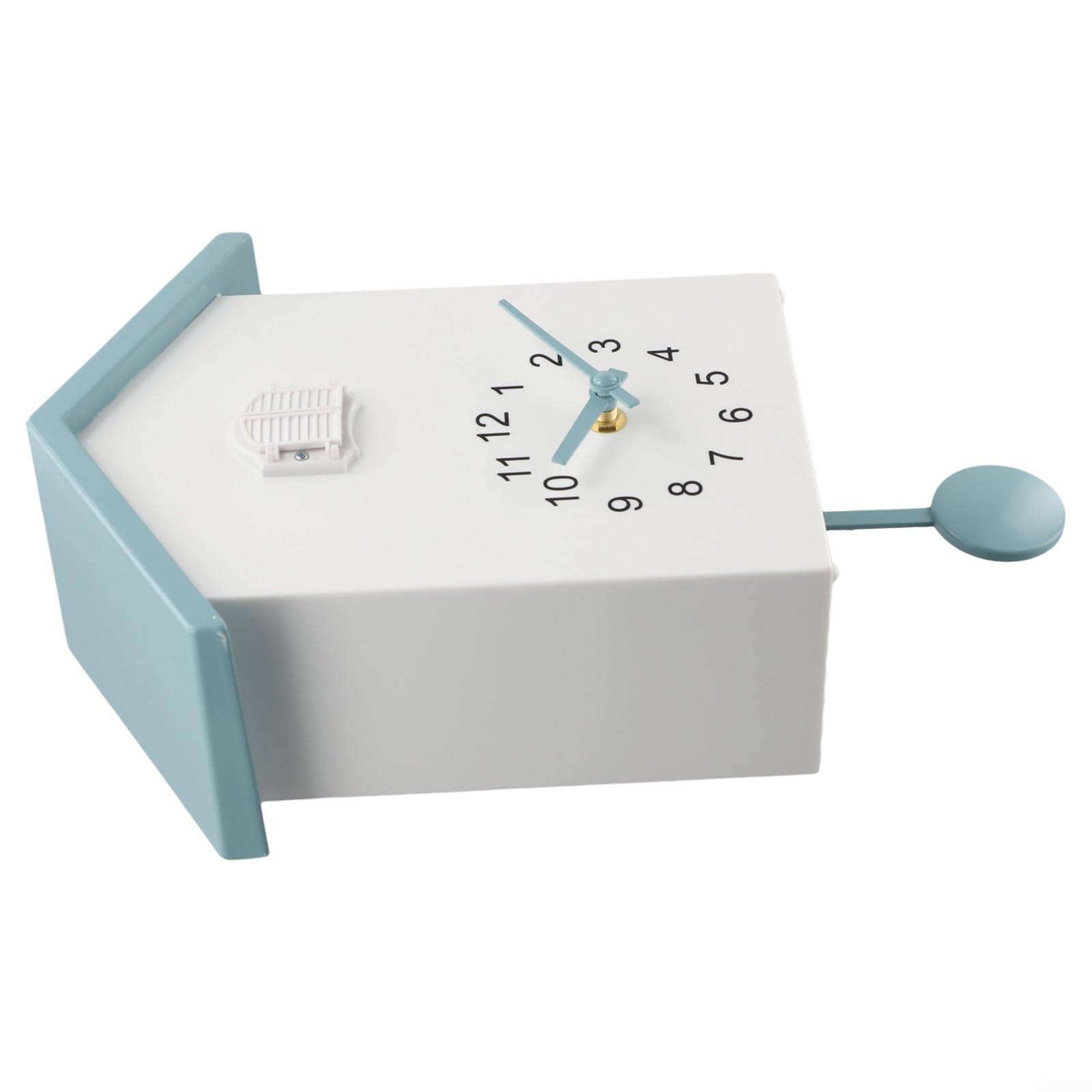 Reloj de cuco moderno de ABS con llamada por hora y ajuste de volumen, adecuado para decoración de pared en el hogar y la oficina (blanco + gris)