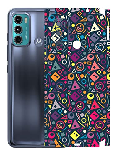 Image of AtOdds - Moto G60 Mobile Back Skin Rear Screen Guard Protector Film Wrap (Coverage - Back+Camera+Sides) (Shapes Graffiti)