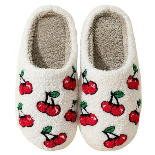 Image of Women's Men's Cute Fuzzy Heart Slippers Memory Foam Fluffy Couple Slippers Cozy House Indoor Outdoor Shoes