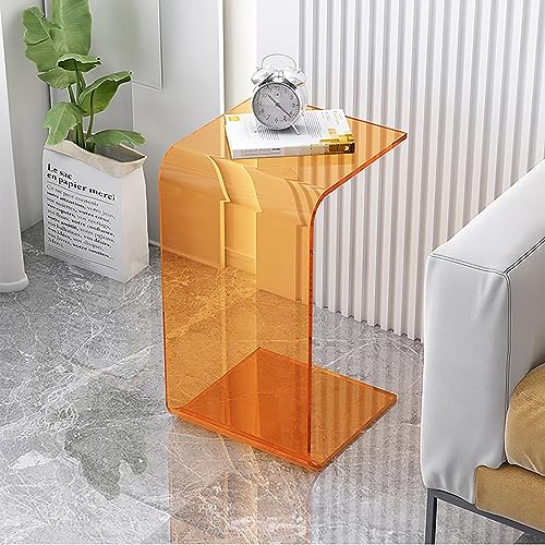 Mesa auxiliar C de acrílico naranja transparente de 30x30x60 cm para el salón de diseño moderno