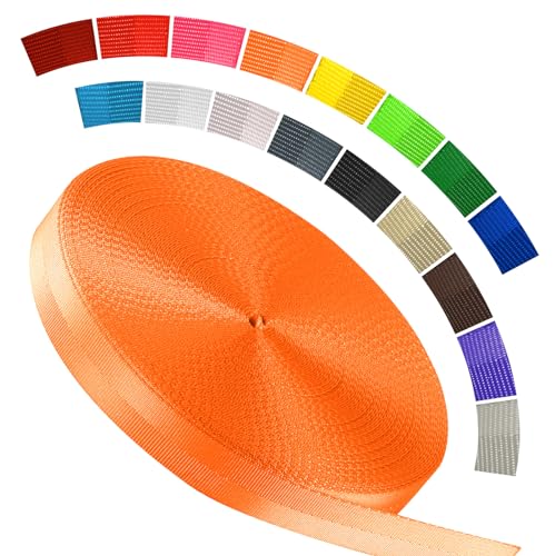 Image of Polyester Webbing Strap 16+Colors - 1 inch&1.5 inch&1.9 inch - 16.5 25 33 55 Yards Heavy Duty Webbing Roll, Flat Webbing Strap for Indoor&Outdoor Gear, Climbing, DIY Crafting, Repairing