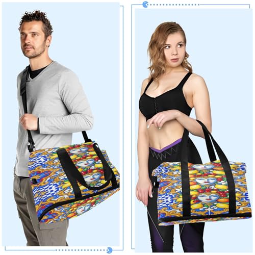 Bolsa de fin de semana unisex para deporte y gimnasio, set de 2 piezas con correa ajustable 6