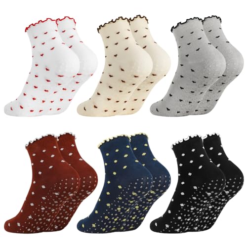 Image of Jspupifip Cute Pilates Socks for Women | Non Slip Yoga Socks with Grips for Barre Workout Athletic Hospital