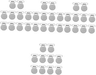 Didiseaon 40 Peças Clipes Suspensores De Metal Para Chupeta Infantil Clipes Suspensores Para Chupeta Alça Redonda Clipe Infantil