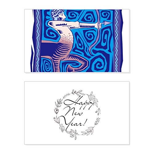 Tarjeta conmemorativa de Sagitario y cultura mexicana para un mensaje de Año Nuevo