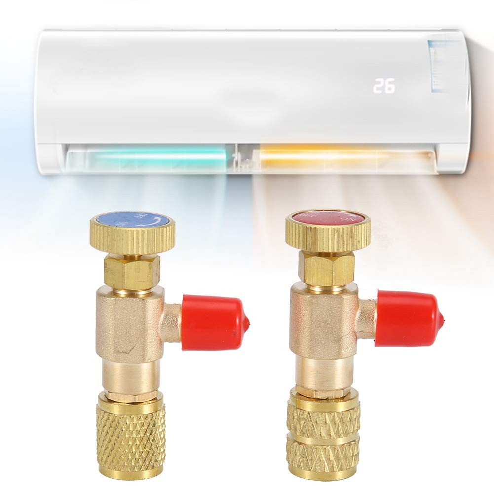 Zawór bezpieczeństwa cieczy, 2 sztuki, miedziany zawór bezpieczeństwa do klimatyzacji R410A R22, czynnik chłodniczy 1/4", adapter bezpieczeństwa do czynnika chłodniczego, akcesoria, zawór napełniający