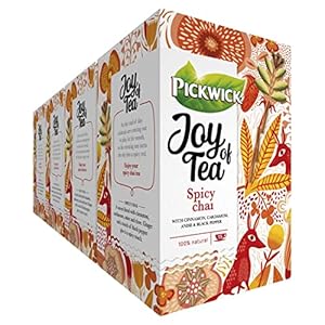 Pickwick Joy Of Tea Spicy Chai met Kaneel, Kardemom, Anijs en Kruidnagel (60 Theezakjes, 100% Natuurlijk), 4 x 15 Zakjes