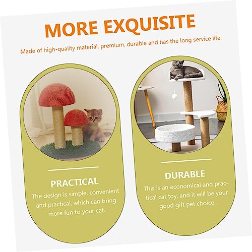 Columna de rascador para gato de madera natural ajustable miniatura 6